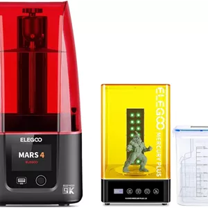 پرینتر سه بعدی رزینی ELEGOO Mars 4 MSLA و ایستگاه شستشو و کیورینگ ELEGOO Mercury Plus 2.0