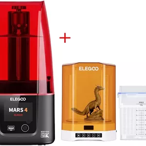 پرینتر سه بعدی رزینی ELEGOO Mars 5 و دستگاه شستشو و کیورینگ ELEGOO Mercury Plus 2.0