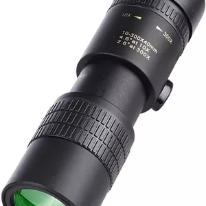 تلسکوپ بیرونی 10-300x40 با لنز زوم چرخشی، تک چشمی حرفه ای برد بلند، مناسب برای عکاسی با تلفن همراه، مدل A