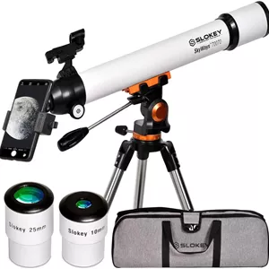 تلسکوپ نجومی اسلوکی Discover The World Skyways 70070 با بزرگنمایی 28x-210x، قطر لنز شیئی 70 میلی متر و فوکوس دستی دقیق، مجهز به یابنده رفلکس - 700 x 70 میلی متر