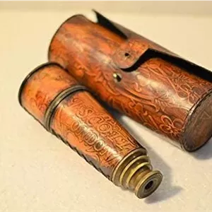 تلسکوپ برنجی PIRU مدل Vintage با کیف چرمی