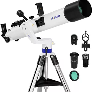 تلسکوپ SVBONY SV520 برای بزرگسالان، قدرت بالا، دهانه 90 میلی‌متری، فاصله کانونی 800 میلی‌متری، شکست با پایه AZ، کیت تلسکوپ برای مبتدیان با چشمی K25، لنز بارلو، پایه تلفن
