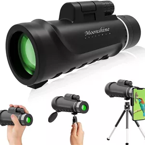 تلسکوپ تک چشمی 16x52 با قدرت بالا به همراه سه پایه تلفن هوشمند و کیف قابل حمل - ایده آل برای تماشای پرندگان، پیاده روی، شکار و کمپینگ - دید وسیع