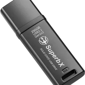درایو حالت جامد قابل حمل 250 گیگابایت، USB 3.2 Gen2x2 SuperSpeed ، سازگار با UASP، محافظ بدنه فلزی SuperbX. سرعت فوق العاده تا 1000 مگابایت بر ثانیه خواندن، 800 مگابایت بر ثانیه نوشتن