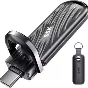 اس اس کی درایو حالت جامد اکسترنال USB با ظرفیت 1 ترابایت و سرعت تا 2000 مگابایت بر ثانیه، هارد اکسترنال تایپ سی، حافظه فلش USB 3.2 Gen 2X2 مناسب برای آیفون 15/16 پرو ProRes مک/WTG/اندروید، بدنه آلیاژ روی