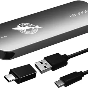 هارد اکسترنال SSD قابل حمل Dogfish، ظرفیت 4 ترابایت، فرم فاکتور 2242/2260/2280 Ngff، بدنه فلزی خاکستری، USB 3.1 Type-C، فوق سبک، مینی، خنک کننده، مناسب برای Mac/Windows/Android/Linux (سرعت تا 10 گیگابیت بر ثانیه، دارای نشانگر LED)
