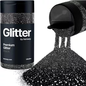 اکلیل پودری مشکی مناسب صورت، طراحی ناخن، لیوان، لوازم مهمانی کریسمس، رزین بسیار ظریف آرایشی 130 گرم