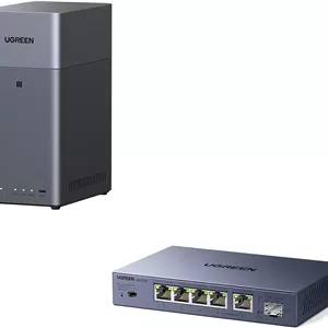 بسته NAS رومیزی دو محفظه ای UGREEN NASync DH2300 به همراه سوئیچ 2.5 گیگابیتی