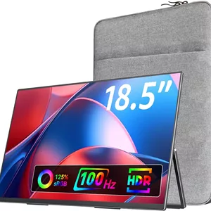 مانیتور قابل حمل بزرگ VisionOwl، ۱۸.۵ اینچ، 1080P FHD، نرخ تازه‌سازی 100 هرتز، مانیتور لپ‌تاپ، 125% sRGB، پنل IPS، USB-C و HDMI برای لپ‌تاپ، PC، مک، PS5، Xbox، دارای پایه داخلی، بلندگوها، قابلیت نصب VESA