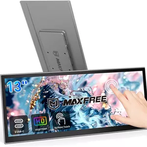 مانیتور لمسی 13 اینچی Maxfree L2، مانیتور قابل حمل 1080P با قابلیت لمس 10 نقطه ای، دارای پایه و بلندگو، Plug & Play، توسعه دهنده صفحه نمایش لپ تاپ برای ویندوز/MacOS/اندروید/PS4/5/Xbox/iPad