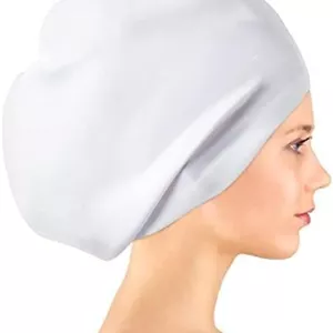 کلاه شنا سیلیکونی تریفی، طراحی ویژه کلاه شنا ضد آب برای موهای بلند، بافته، ضخیم و مجعد، موهای شما را خشک نگه می دارد