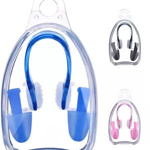 مجموعه گیره بینی و گوش گیر، 3 بسته گیره بینی و گوش گیر برای شنا، پلاگ های بینی و گوش سیلیکونی نرم برای شنا بزرگسالان کودکان، کیت محافظ بینی و گوش ایده آل برای مبتدیان