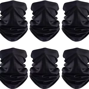 کاور صورت KASTWAVE، 6 عدد، گتر گردن، ماسک صورت برای زنان و مردان، نقاب صورت، دستمال سر تنفسی، محافظت در برابر آفتاب، دوچرخه سواری، دویدن، روسری پوشش صورت اسپرت بیرونی، سایز آزاد