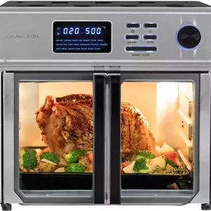 Kalorik MAXX Complete Air Fryer Oven Digital Controls 26-Quart Capacity 10-in-1 Countertop Cooker with 21 Presets, 15 Deluxe Accessories & 60-Recipe Hardcover Cookbook, 1700-Watts, Stainless Steel
