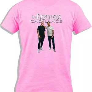 تی‌شرت نخی مردانه طرح گروه موسیقی راک لاتین Los Fabulosos Funny Cadillacs، ماشین فرمول یک، شوخی، طنز و تیم مسابقه