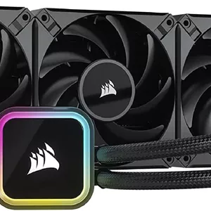 خنک کننده مایع پردازنده Corsair iCue H150i RGB Elite، سایز رادیاتور 360 میلی‌متر، طول لوله 400 میلی‌متر، سرعت فن 400-1850 دور در دقیقه، جریان هوای فن 10.9 - 59.1 CFM، سطح نویز 10 - 31.5 dBa، 3 فن، مشکی | CW-9060060-WW