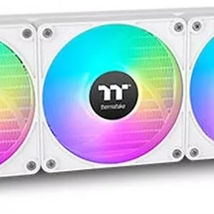 خنک کننده مایع همه کاره Thermaltake TH420 V2 Ultra EX ARGB Sync، دارای 3 فن CT140 EX aRGB Sync، صفحه نمایش 2.1 اینچی TFT LCD، سرعت فن 1800 دور در دقیقه، جریان هوای 90.3 CFM، سفید برفی | CL-W428-PL14SW-A
