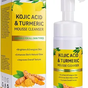 موس پاک کننده صورت با کوجیک اسید و زردچوبه آلیور 150 میلی لیتر، پاک کننده فوم زردچوبه، لایه برداری ملایم و موثر، پاک کننده عمیق، روشن کننده و مرطوب کننده، مناسب برای انواع پوست