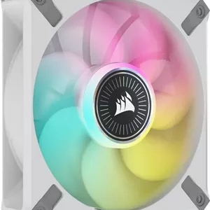 فن ممتاز PWM مدل Corsair iCUE ML120 RGB Elite، سایز 120 میلی‌متر، فن با شناوری مغناطیسی، سرعت 450-2000 دور در دقیقه، سطح صدا 10-30.4dBA، تک عددی، سفید | CO-9050116-WW