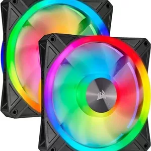 CORSAIR QL Series, iCUE QL140 RGB، فن LED RGB دوگانه 2x140mm، بسته دوتایی با Lighting Node CORE | CO-9050100-WW