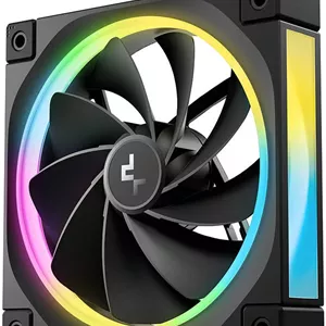 فن کیس معکوس دیپ کول FL12R 120mm، سرعت فن 2150 دور در دقیقه، جریان هوای فن 55 CFM، بلبرینگ دینامیک سیال، کانکتور PWM 4 پین، LED RGB آدرس پذیر، تک عددی، مشکی | R-FL12R-BKAPN1-G