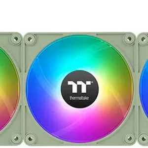 فن خنک کننده کامپیوتر Thermaltake CT120 EX Reverse ARGB، سایز 120 میلی متر، پره های معکوس، سرعت فن 2000 دور در دقیقه، جریان هوای فن 65.82 CFM، نوع بلبرینگ هیدرولیک، بسته 3 عددی، سبز ماچا | CL-F198-PL12MG-A