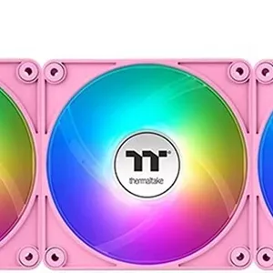 فن خنک کننده کامپیوتر Thermaltake CT120 EX ARGB Sync، سایز 120 میلی‌متری، پره‌های استاندارد، سرعت فن 2000 دور در دقیقه، جریان هوای فن 68 CFM، نوع بلبرینگ هیدرولیک، بسته‌ی 3 عددی، صورتی | CL-F219-PL12PK-A