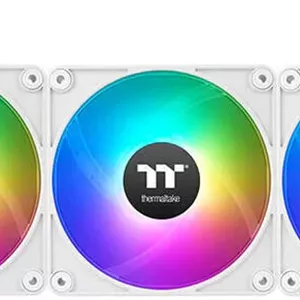 فن خنک کننده Thermaltake CT120 EX Reverse ARGB Sync PC، سایز 120 میلی‌متری، پره‌های معکوس، سرعت فن 2000 دور در دقیقه، جریان هوای فن 65.82 CFM، نوع بلبرینگ هیدرولیک، بسته‌ی 3 عددی، سفید | CL-F194-PL12SW-A