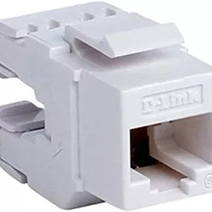 D-Link Cat6 UTP کیستون جک، پانچ پایین 180 درجه، RJ45 8P8C، اتصالات با روکش طلا، سازگار با T568A/B، مناسب برای پنل با تراکم بالا | NKJ-C6WHI1B21