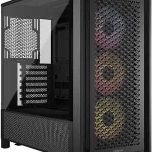 کیس کامپیوتر مید تاور کرسیر FRAME 4000D RS ARGB، دارای 3 فن RS120 ARGB از پیش نصب شده، پشتیبانی از رادیاتور 360 میلی‌متری، 7 اسلات توسعه، شیشه حرارت دیده، فولاد با جریان هوای 3D-Y، مشکی | CC-9011296-WW