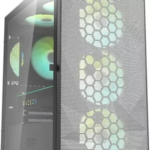 کیس گیمینگ DarkFlash DLM21 MESH Micro ATX Mini ITX Tower، دارای 4 اسلات توسعه، پشتیبانی از 3 فن 120 میلی‌متری در جلو، سفید / مشکی | DLM21