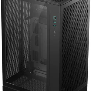 کیس کامپیوتر Micro-ATX دیپ کول CH270 DIGITAL، پشتیبانی از رادیاتور تا 360 میلی‌متر، پشتیبانی از حداکثر 6 فن 120 میلی‌متری، 4 اسلات توسعه، پنل جانبی شیشه‌ای حرارت دیده، پنل‌های توری سرتاسری، مشکی | R-CH270-BKNDM0-G-1