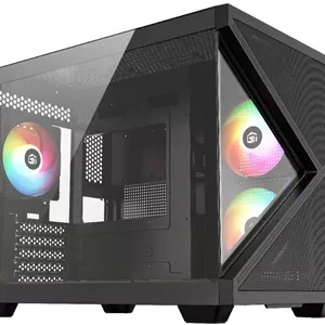 کیس کامپیوتر مید تاور گیمینگ GamerTek Nova، دارای 6 فن 120 میلی‌متری ARGB از پیش نصب شده، پشتیبانی از رادیاتور تا 360 میلی‌متری و 9 فن، USB 3.0 x1، USB 2.0 x2، HD Audio، مشکی | 616985067398