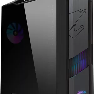 کیس کامپیوتر مید تاور GIGABYTE AORUS C601 GLASS GLOBAL E-ATX، دارای 4 فن 140 میلی‌متری ARGB&PWM از پیش نصب شده، پشتیبانی از رادیاتور 420 میلی‌متری، نورپردازی RGB، دارای 8 اسلات توسعه، فیلترهای گرد و غبار، مشکی | GB-AC601G GLOBAL