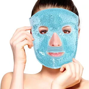 ماسک صورت ژله‌ای گرم و سرد FOMI | ماسک یخی صورت برای تسکین میگرن و سردرد، کاهش استرس | کاهش پف زیر چشم، حلقه‌های تیره | دارای پوشش پارچه‌ای (تمام صورت با سوراخ چشم)