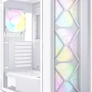 کیس کامپیوتر Montech Air 1000 Premium ATX، دارای 4 فن ARGB از پیش نصب شده، پشتیبانی از رادیاتور تا 360 میلی‌متر، فیلتر گرد و غبار کشویی سریع، پنل جانبی شیشه حرارت دیده، سفید | AIR-1000-PREMIUM-WHITE