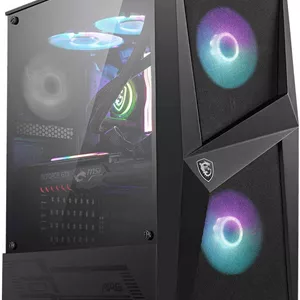 کیس کامپیوتر گیمینگ MSI MAG Forge 100R Mid Tower، پنل شیشه ای حرارت دیده، 2 عدد فن ARGB 120 میلی متری، پشتیبانی از رادیاتور تا 240 میلی متر، فیلتر گرد و غبار مغناطیسی، Mystic Light RGB، 2 عدد USB 3.2 Type-A، مشکی | 306-7G03R21-809