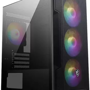 کیس کامپیوتر گیمینگ MSI MAG FORGE M100R Micro ATX Tower، پنل شیشه ای حرارت دیده، 4 عدد فن 120 میلی متری ARGB، پشتیبانی از رادیاتور تا 240 میلی متر، USB 3.2 Gen 1 Type-A، فیلتر گرد و غبار مغناطیسی، مشکی | 306-7G20R21-809