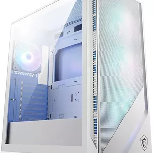 کیس کامپیوتر مید تاور MSI MAG Forge 320R Airflow ATX، دارای 4 فن از پیش نصب شده، پشتیبانی از رادیاتور تا 360 میلی‌متر، جایگاه درایو 3.5 اینچی / 2.5 اینچی، پنجره شیشه حرارت دیده، پنل مشبک، سفید | 306-7G23W21-HH9