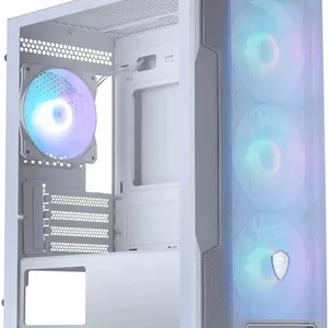 کیس کامپیوتر گیمینگ MSI MAG FORGE M100R Micro ATX Tower، پنل شیشه ای حرارت دیده، 4 عدد فن 120 میلی متری ARGB، پشتیبانی از رادیاتور تا 240 میلی متر، USB 3.2 Gen 1 Type-A، فیلتر گرد و غبار مغناطیسی، سفید | 306-7G20W23-HH9