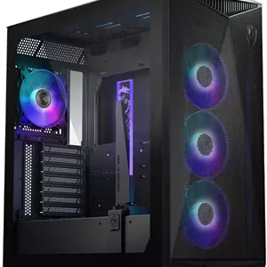 کیس مید تاور MSI MPG Gungnir 300R Airflow، پنل کناری شیشه حرارت دیده، پشتیبانی از رادیاتور تا 360 میلی‌متر، 4 عدد فن ARGB از پیش نصب شده 120 میلی‌متری، 2 عدد USB 3.2 Type-A، 1 عدد USB 3.2 Type-C، مشکی | 306-7G21R21-W57