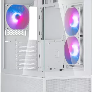 کیس کامپیوتر Micro-ATX سیلورستون Lucid 04، دارای 3 فن 120 میلی‌متری ARGB از پیش نصب شده، پشتیبانی از رادیاتور 280 میلی‌متری، 5 اسلات توسعه، جنس بدنه فولاد/پلاستیک/شیشه حرارت دیده، سفید | SST-LD04-W-ARGB