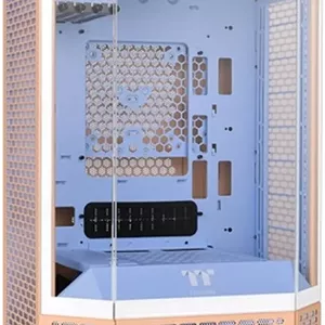 کیس Thermaltake Tower 300 Micro-ATX، شامل 2 عدد فن 140 میلی‌متری CT، پشتیبانی از رادیاتور تا 420 میلی‌متر، کیت پایه شاسی اختیاری امکان نمایش افقی، رنگ هلویی