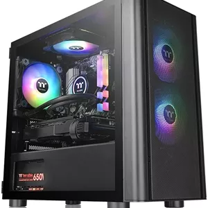 کیس میکرو Thermaltake V150 TG ARGB Breeze با شیشه حرارت دیده، جنس SPCCشیشه حرارت دیده، پشتیبانی از رادیاتور تا 280 میلی متر، پشتیبانی از حداکثر 4 فن، فیلتراسیون گرد و غبار، مشکی | CA-1R1-00S1WN-02
