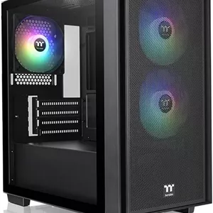کیس Thermaltake Versa H16 TG ARGB Micro Tower، دارای 3 فن 120 میلی‌متری ARGB با بلبرینگ هیدرولیک از پیش نصب شده، پشتیبانی از رادیاتور تا 280 میلی‌متر و 5 فن، پنل جلویی مشبک، مشکی | CA-1Y8-00S1WN-02