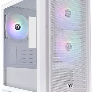 کیس Thermaltake Versa H16 TG ARGB Micro Tower، دارای 3 فن از پیش نصب شده 120 میلی‌متری ARGB با بلبرینگ هیدرولیک، پشتیبانی از رادیاتور تا 280 میلی‌متر و 5 فن، پنل جلویی مشبک، سفید | CA-1Y8-00S6WN-01