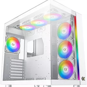 کیس سوپر تاور Xigmatek Aqua Ultra Arctic، جنس SPCC با ضخامت 0.8 میلی‌متر، پشتیبانی از رادیاتور تا 360 میلی‌متر و 10 فن، طراحی 3 پنل شیشه‌ای حرارت دیده، طراحی بدون پیچ و ابزار، سفید | EN40689