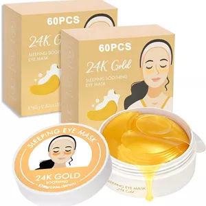 ماسک چشم طلای 24 عیار، 2 بسته - 60 جفت، 120 عدد | پدهای ژلی سفت کننده چشم برای چین و چروک و سیاهی دور چشم، روشن کننده مراقبت از زیر چشم