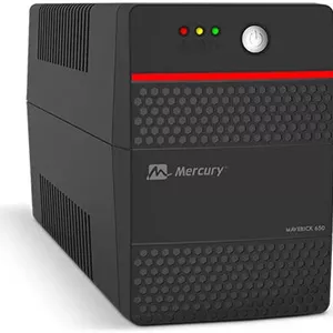 یو پی اس لاین اینتراکتیو مرکوری MAVERICK 650، 650VA / 390W، 2 عدد پریز خروجی یونیورسال، حداکثر جریان 2.4 آمپر، محافظت از اتصال کوتاه، شارژ بیش از حد، اضافه بار، تخلیه بیش از حد، مشکی | Mercury-650