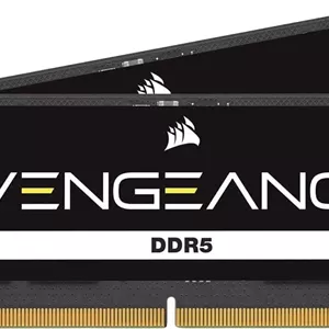 حافظه لپ تاپ کرسیر Vengeance با ظرفیت 64 گیگابایت (2 عدد 32 گیگابایتی) DDR5 SO-DIMM، سرعت تست شده 4800MT/s، تاخیر CAS 40-40-40-77، ولتاژ 1.1، 262 پین، بدون بافر، رتبه بندی سرعت PC4 38400، مشکی | CMSX64GX5M2A4800C40